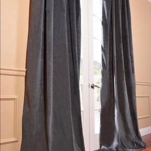 Luxury Blackout Gray Velvet Curtain Panels